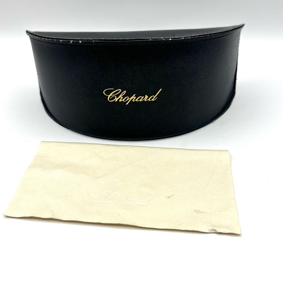 Chopard Rectangle Black Sunglasses Polka Dot Crystals RARE main image 4